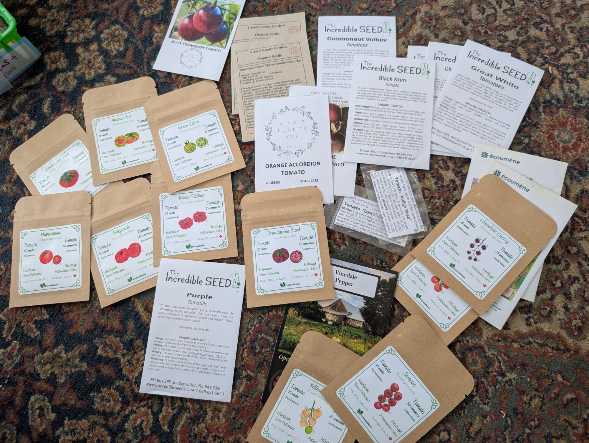 Tomato insanity got the best of us this year. We have typically bought our tomato seeds from EcoSeed Bank in the past with great success, but this ...